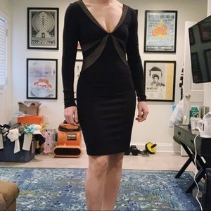 BCBGMaxAzria black form fitting dress